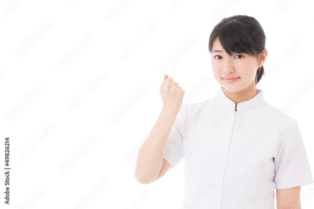 a young asian nurse on white background a young asian nurse on white background