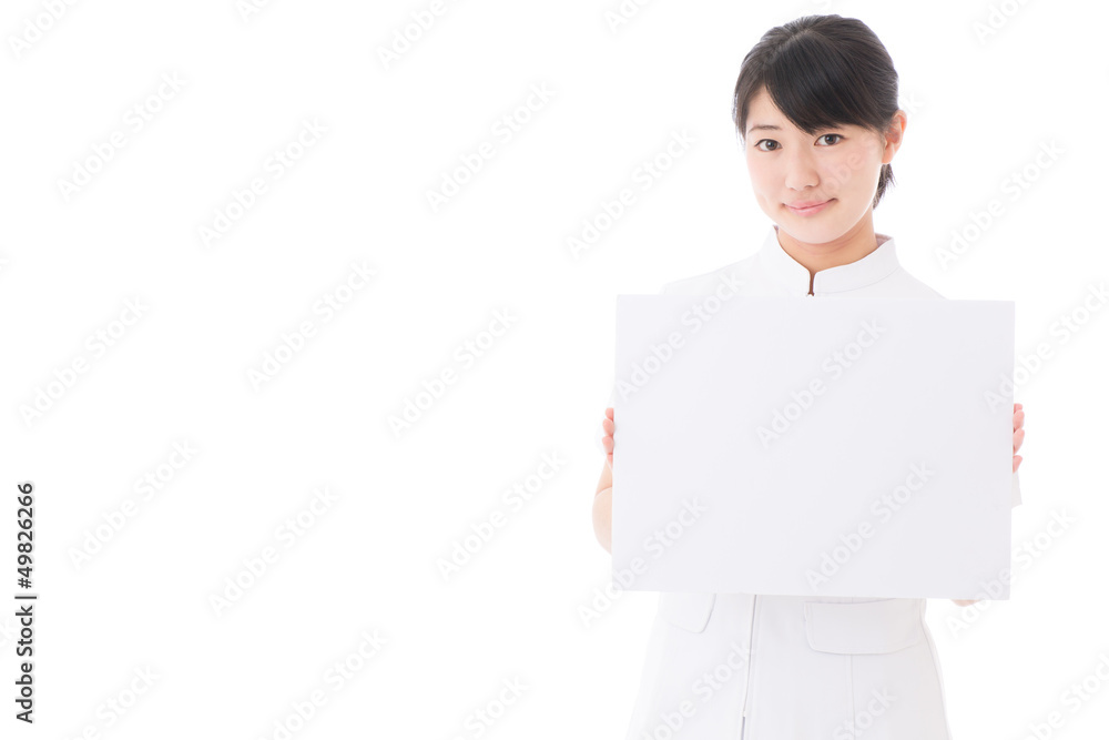 a young asian nurse on white background a young asian nurse on white background