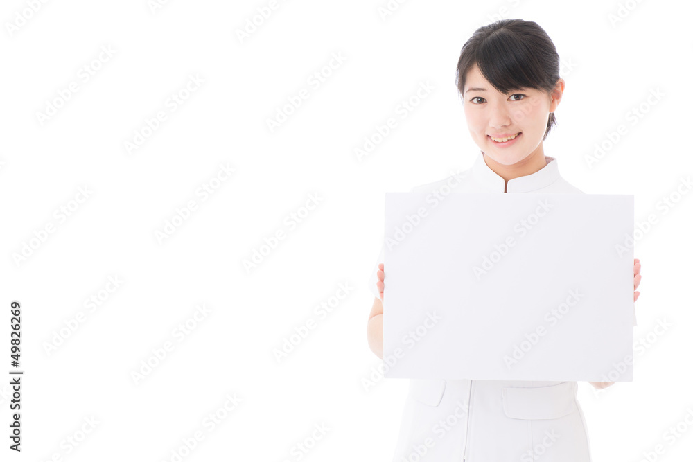 a young asian nurse on white background a young asian nurse on white background