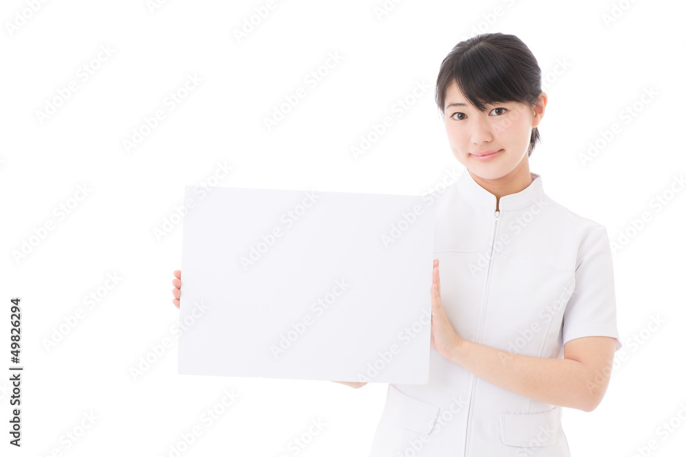 a young asian nurse on white background a young asian nurse on white background