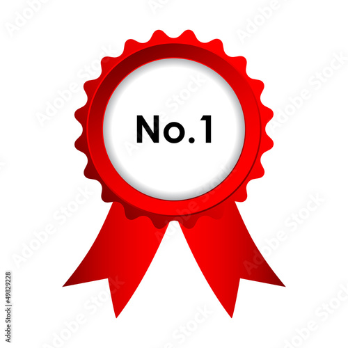 special label with ribbons with no.1 text