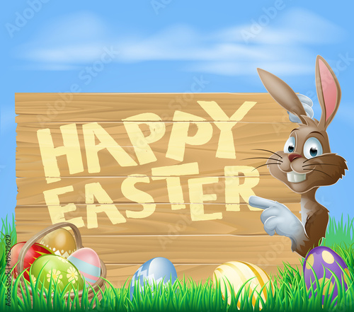 Easter bunny Happy Easter Sign