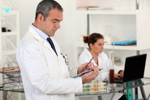 Man and woman in laboratory