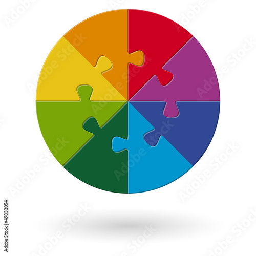 Puzzle - rund - 8 Möglichkeiten