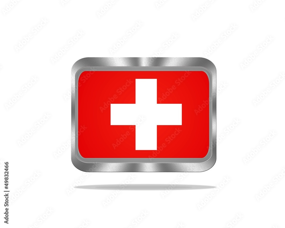 Metal Switzerland flag. Metal Switzerland flag.