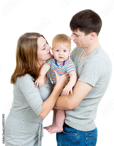 Happy family isolated on wh...