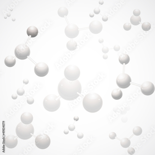 white 3d molecule background