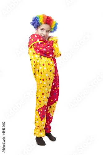 girl in clown costume