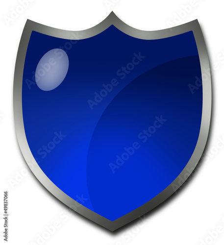 Free Download Blue badge or crest-shaped button - GFXLoad