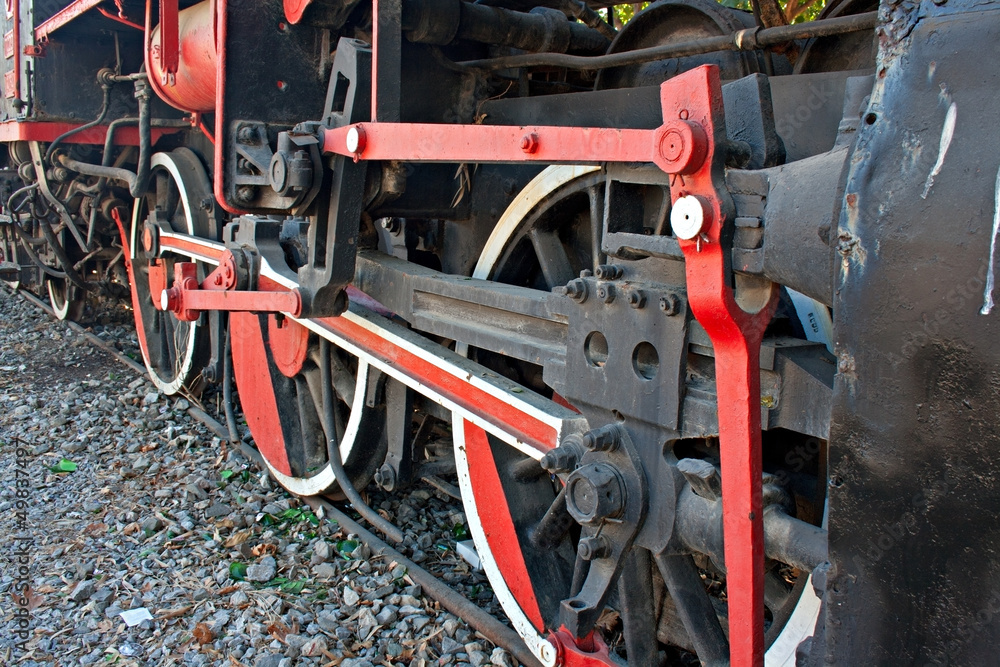 Wheels of a very old steam engine Wheels of a very old steam engine