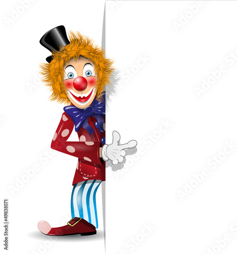 Wallpaper Mural cheerful clown and white background