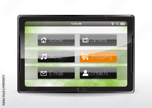 Shopping concept on a new tablet