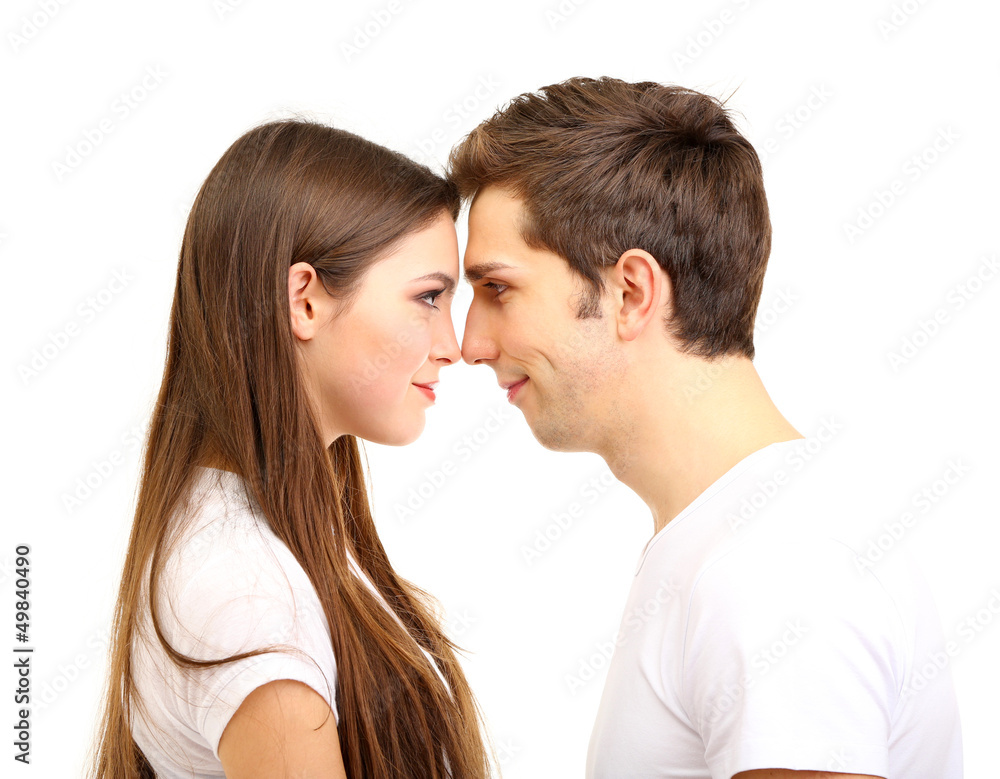 Loving couple isolated on white Loving couple isolated on white