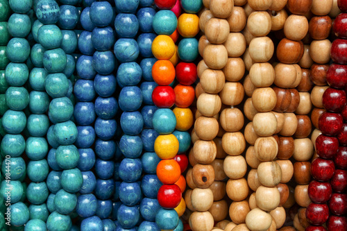 wooden colored beads