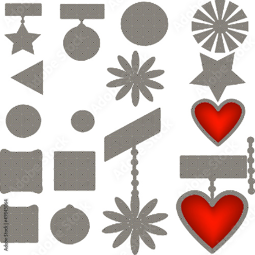 Textured decorative medals and awards