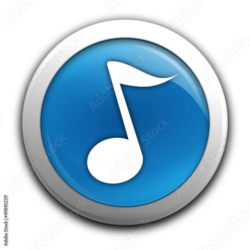 note de musique sur bouton bleu