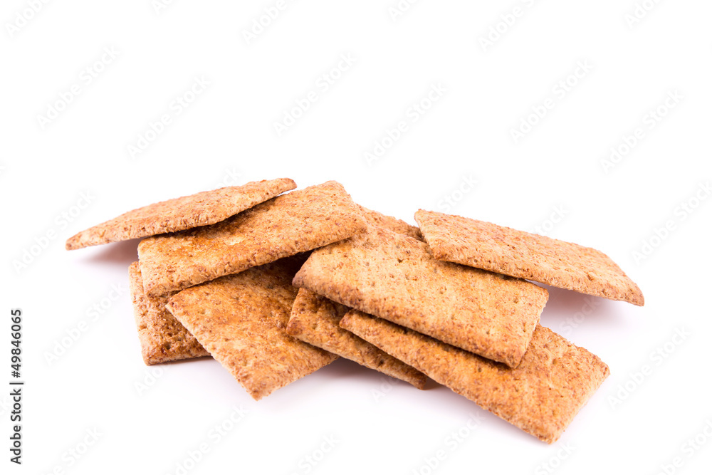 Wholesome biscuits with cereal isolated on white. Wholesome biscuits with cereal isolated on white.