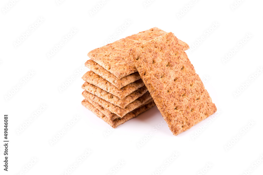 Wholesome biscuits with cereal isolated on white. Wholesome biscuits with cereal isolated on white.