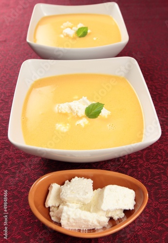 pumpkin soup with cottage cheese