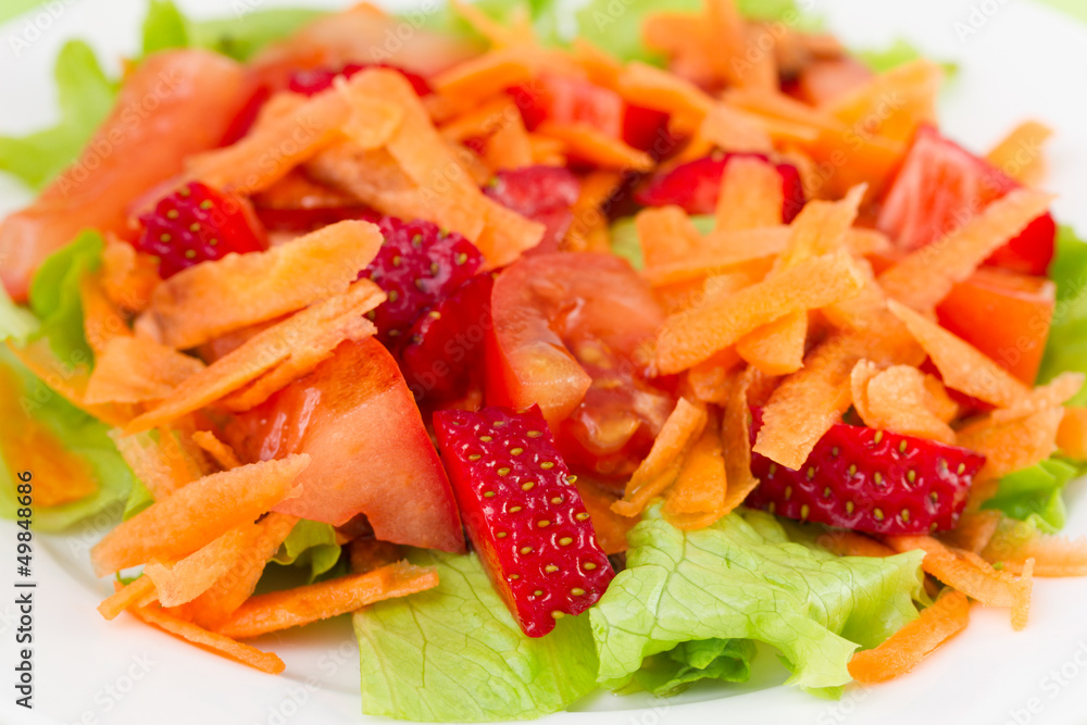 vegetable salad with strawberry vegetable salad with strawberry