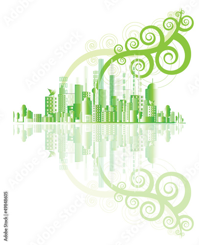 Green city vector,ecology concept
