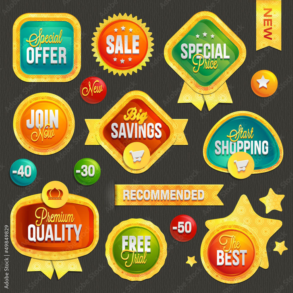 Obraz premium Set of badges and stickers