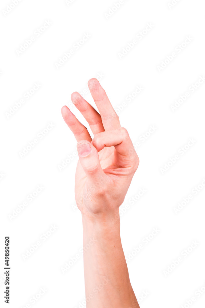 Naklejka premium Male hand showing ok sign