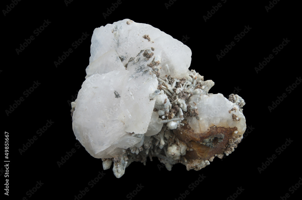 White quartz crystal isolated on black background White quartz crystal isolated on black background