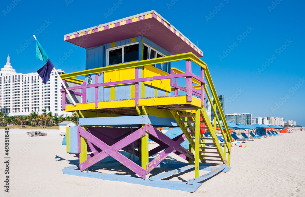 Lifeguard Tower in South Beach, Miami Beach, Florida