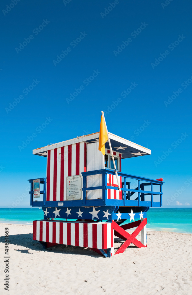 Lifeguard Tower in South Beach, Miami Beach, Florida