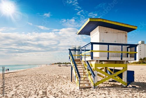 Lifeguard Tower in South Beach  Miami Beach  Florida