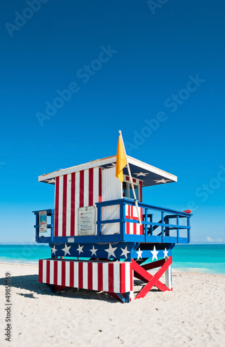 Obraz na płótnie Lifeguard Tower in South Beach, Miami Beach, Florida w salonie
