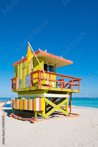 Colorful Lifeguard Tower in South Beach, Miami Beach, Florida © Alexander Demyanenko