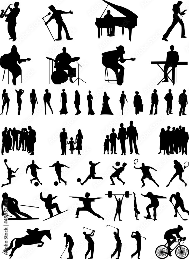 vector set of human silhouettes