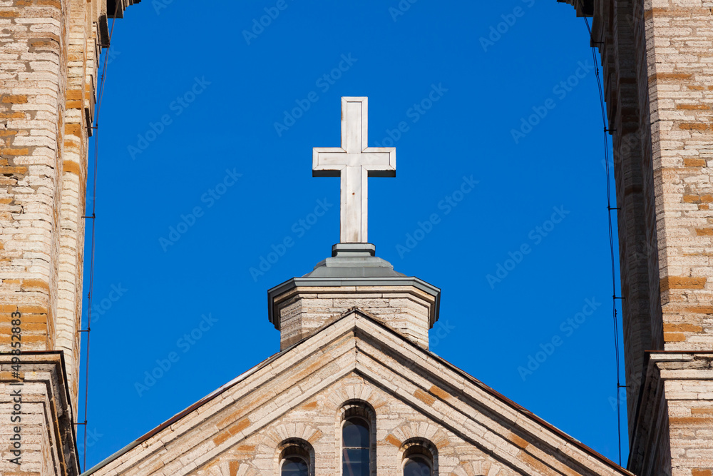 Cross on Kaarli church. Tallinn. Estonia