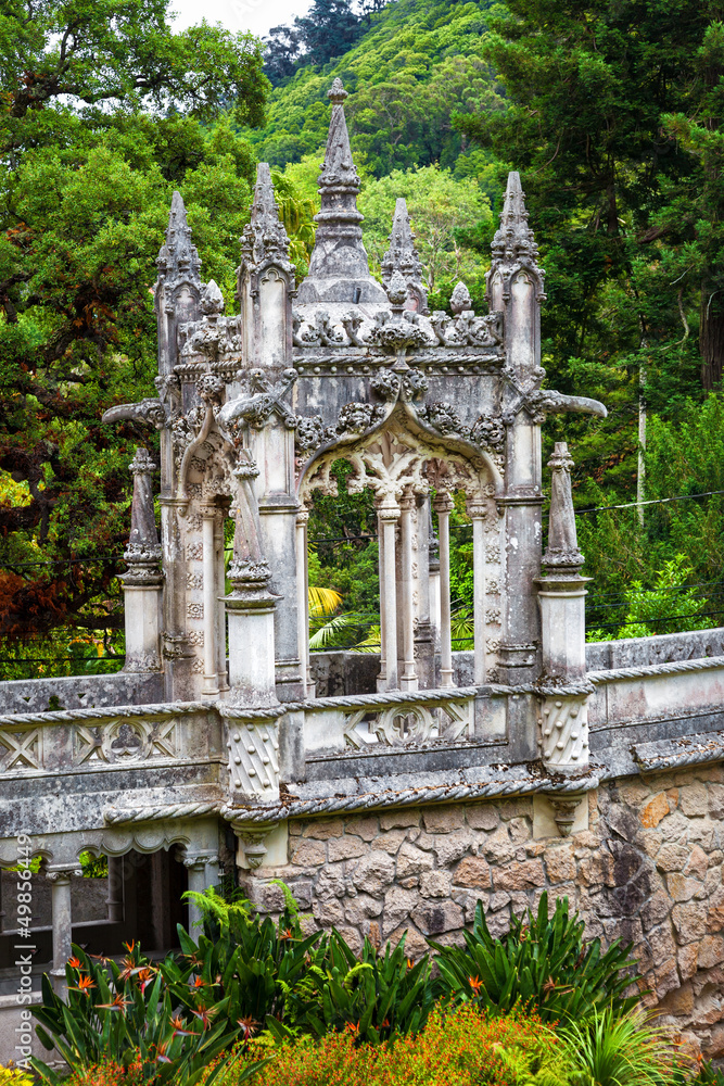 Gazebo on the ornate bridge of Quinta da Regaleira in Sintra Gazebo on the ornate bridge of Quinta da Regaleira in Sintra