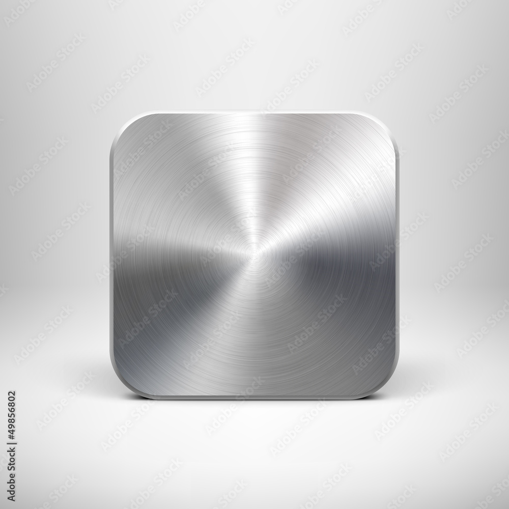 Technology app icon with metal texture for ui Stock Vector | Adobe Stock