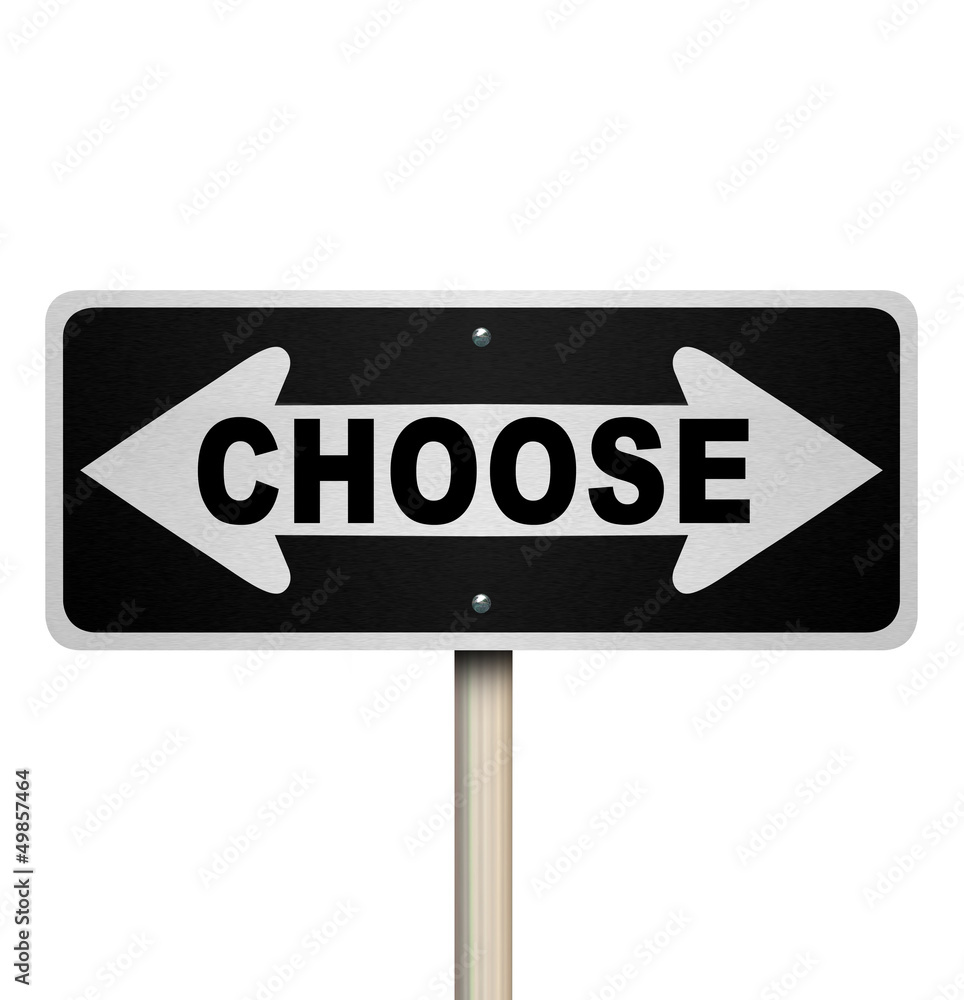 Choose Two-Way Road Sign - Isolated Choose Two-Way Road Sign - Isolated