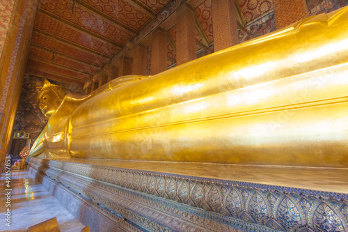 Reclining Buddha in Wat Pho temple in Bangkok, Thailand