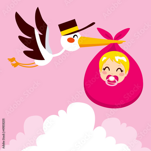Baby Girl Delivery Stork