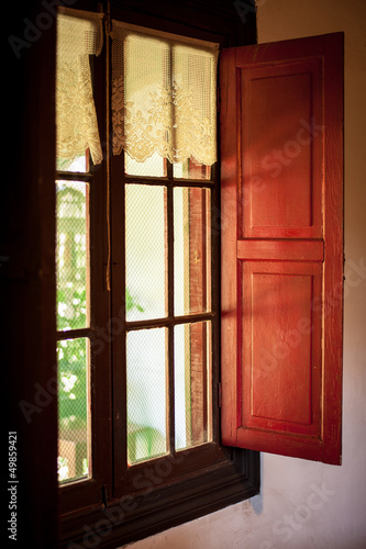 Beautiful rural window from inside