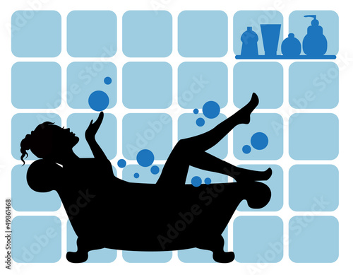 female silhouette in the bathroom