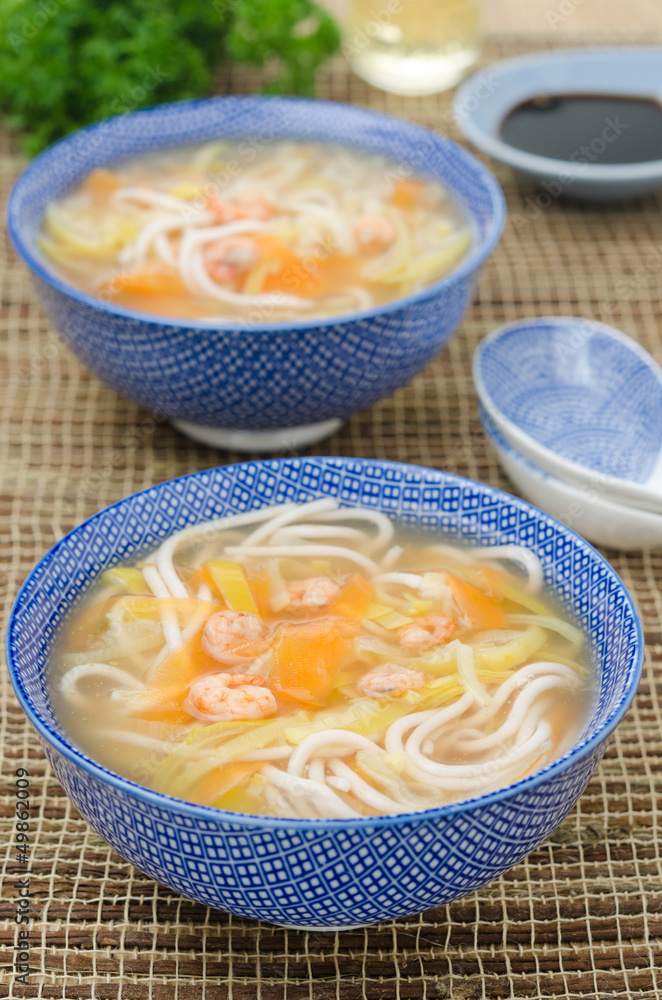 Chinese soup with noodles and vegetables Chinese soup with noodles and vegetables