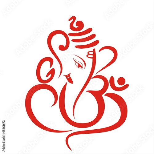 фотография Ganesha, traditional Hindu wedding card, royal Rajasthan, India