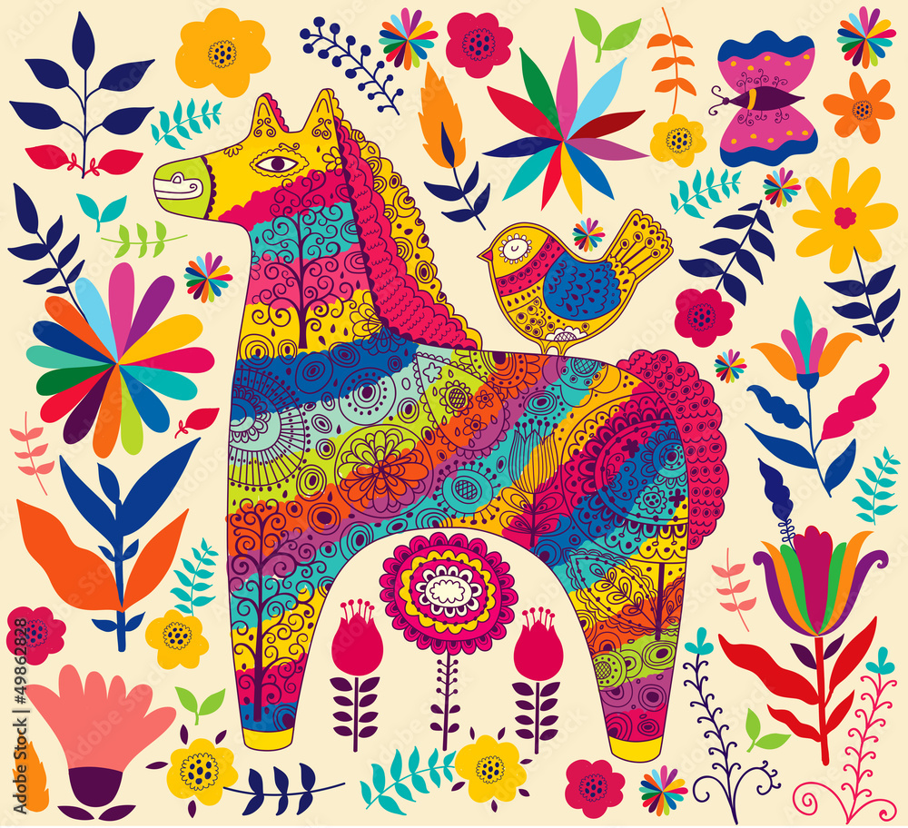 Fototapeta premium Vector decorative horse