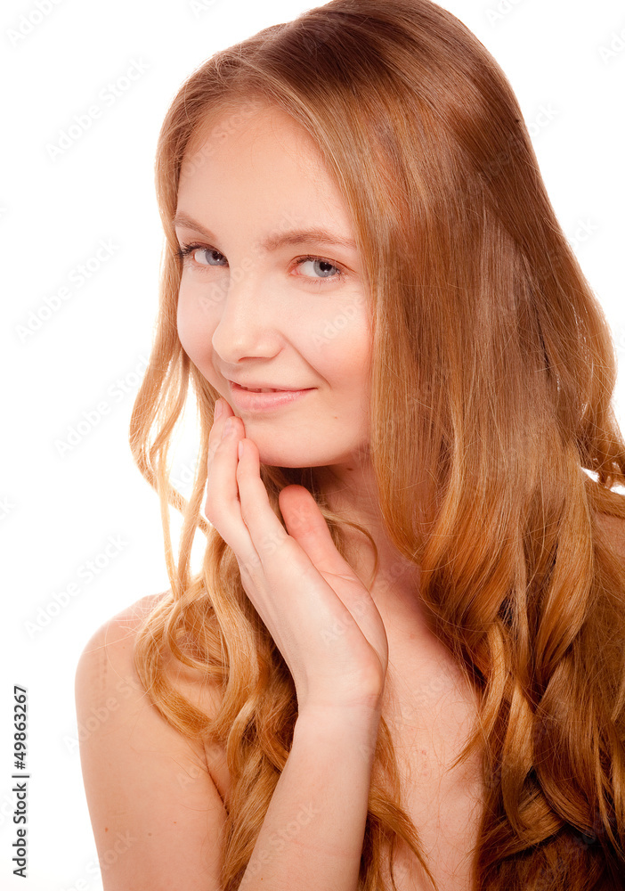 Close up portrait of beautiful young woman face. Close up portrait of beautiful young woman face.