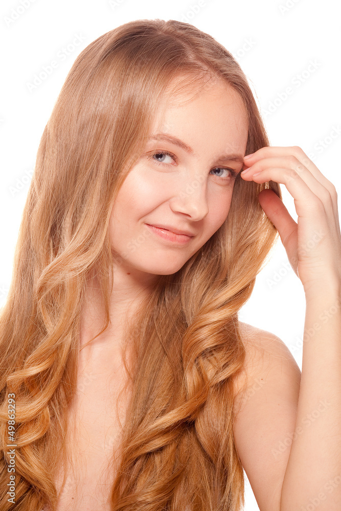 Close up portrait of beautiful young woman face. Close up portrait of beautiful young woman face.