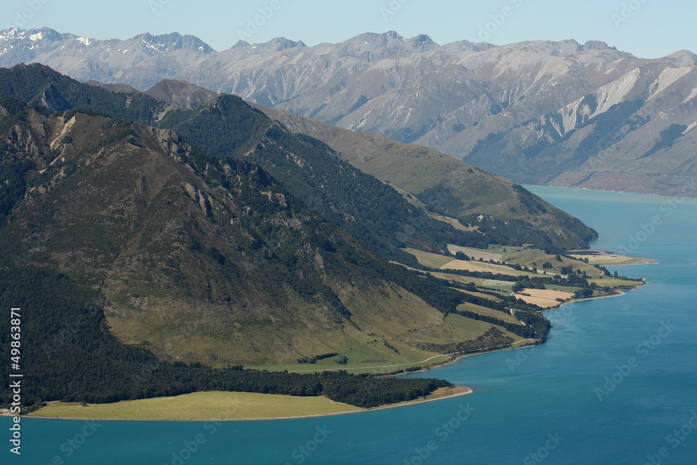 Fototapeta premium lake Hawea shoreline