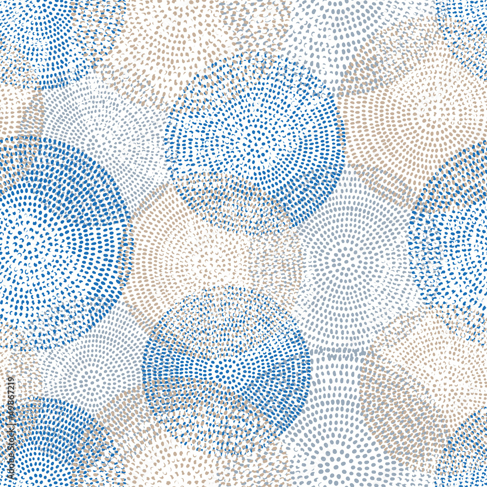 Fototapeta wzór abstrakcyjny w beżowo niebieskie koła 