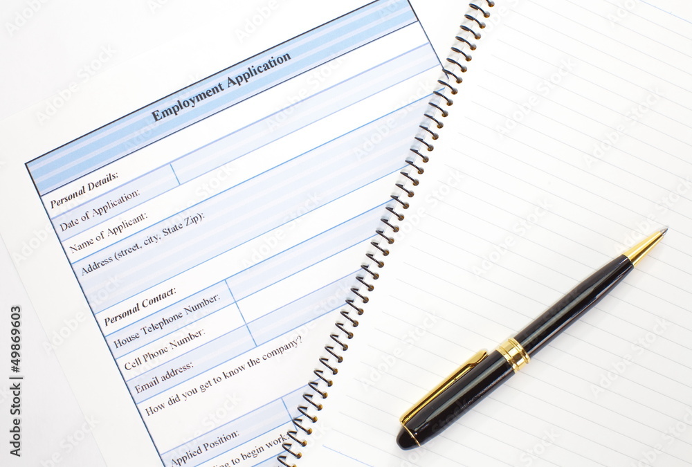 Application form concept for applying for a job Application form concept for applying for a job